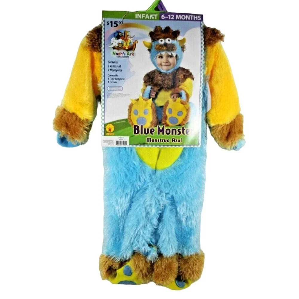 Rubies 2 Pc Noah's Ark Blue Monster Costume - Infant 6M - 12M New (Halloween)